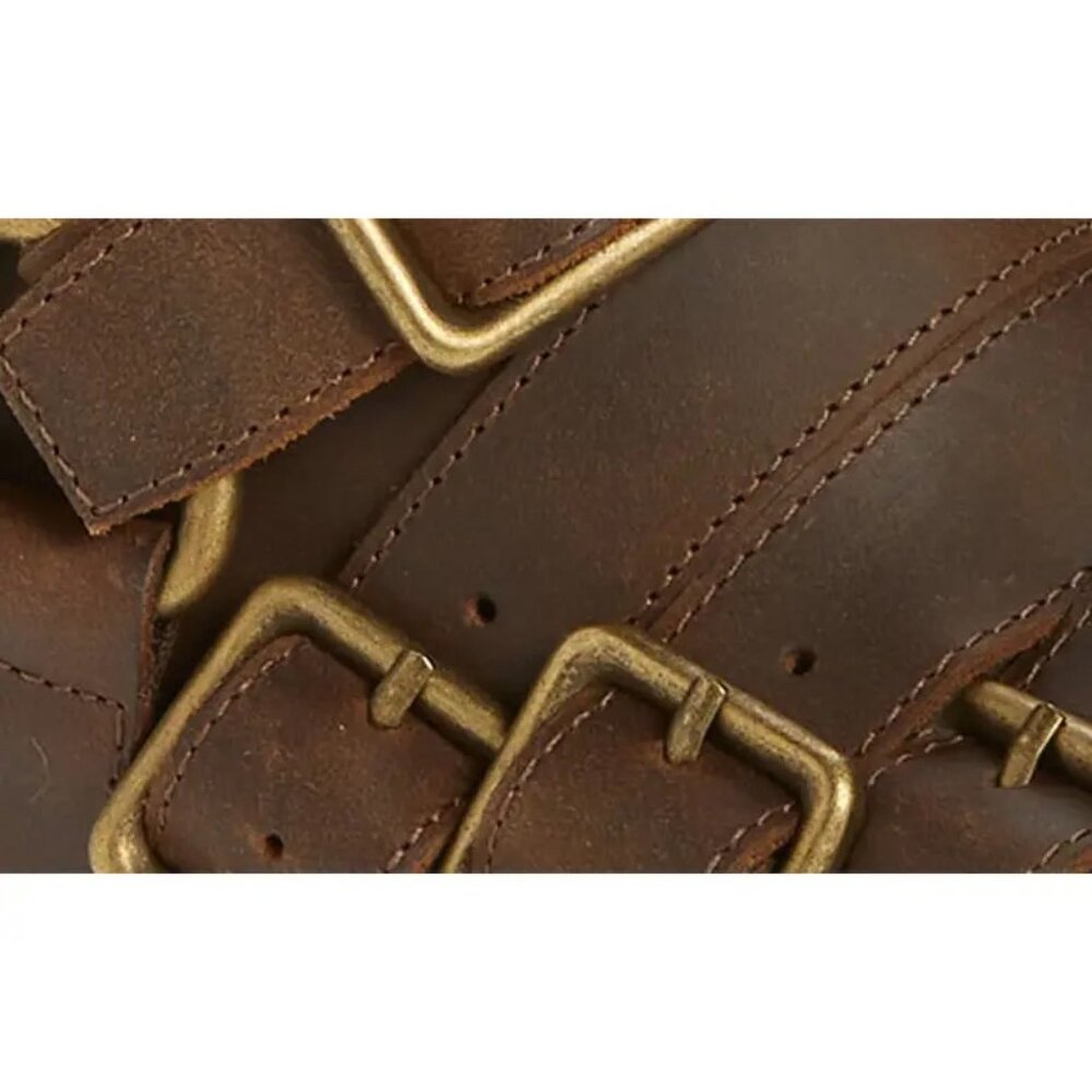 Jeffrey Campbell Belted Up Biker Inspired Leather Boot in Brown - Picture 7 of 7